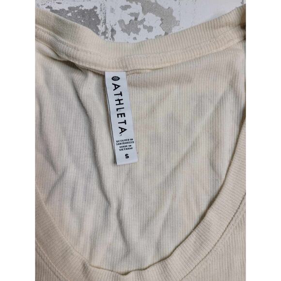2702 Athleta Cloudlight Rib Stratus Lightweight Ivory LS Top Size Small - Picture 5 of 6